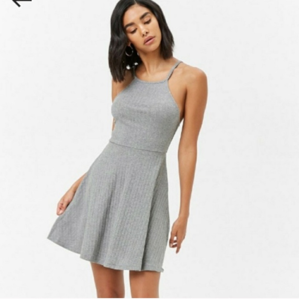 [BRAND NEW] Forever21 Ribbed Knit Gray Cami Dress
